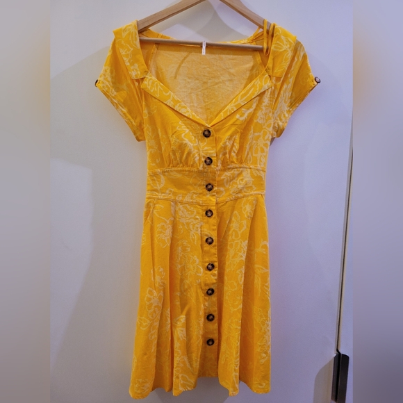 Free people yellow short summer dress - Picture 1 of 2